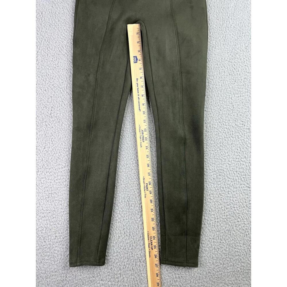 SPANX Faux Suede Leggings High Waisted Hunter Green Size S fits a XS - Picture 8 of 14